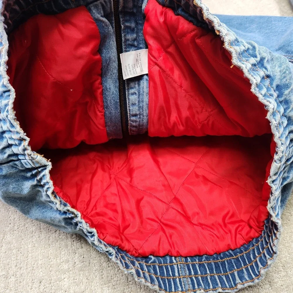 Vintage Levis Silvertab Jacket Men Medium Denim Chinstrap Bomber Insulated